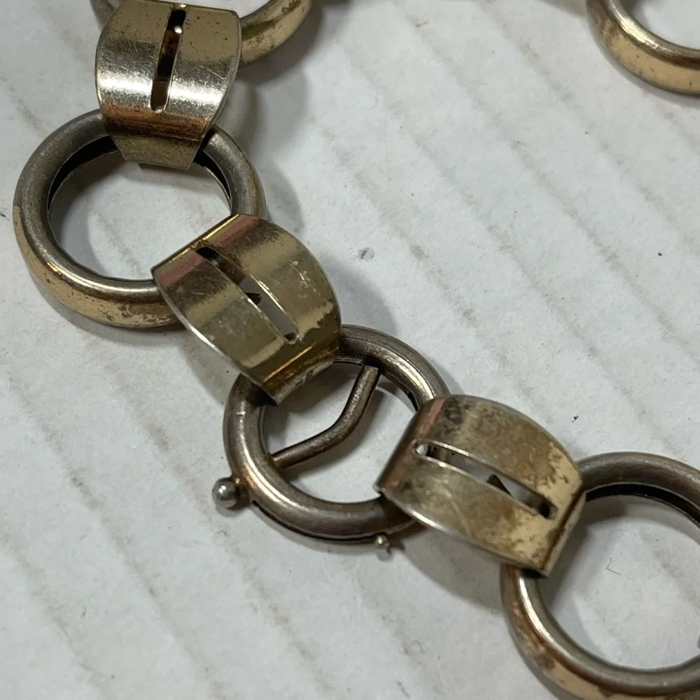 Vintage Sterling Silver 925 Art Deco NAPIER Signed Necklace Link Choker - Picture 5 of 9